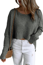 Load image into Gallery viewer, Carbon Grey Slouchy Dolman Sleeve High Low Sweater
