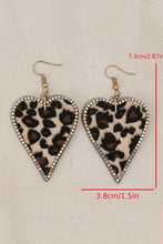 Load image into Gallery viewer, Multicolour Rhinestone Edge Leopard Print Heart Shape Earrings | Accessories/Jewelry
