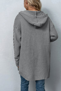 Cable-Knit Hooded Cardigan