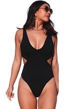 Load image into Gallery viewer, Black Slimmer Cutout One Piece Swimsuit | Swimwear/One Piece Swimsuit
