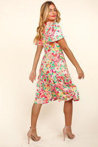 Midi Dress | Tiered Floral Dress with Pockets