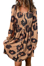 Load image into Gallery viewer, Mini Dress | Leopard Print Bubble Sleeve Loose Knit
