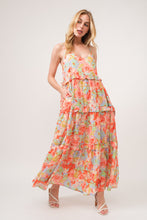 Load image into Gallery viewer, Cami Dress | Floral Ruffled Tiered Maxi Adjustable Strap
