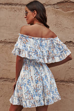 Load image into Gallery viewer, Off Shoulder Dress | Floral Ruffle Hem Dress
