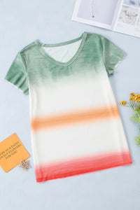 V Neck T-shirt | Multi-Color Tie-Dye