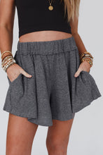 Load image into Gallery viewer, Summer Culotte Shorts | Gray Elastic Waist Culotte Shorts
