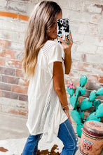 Load image into Gallery viewer, White Tunic Top | White Hollow Knit Keyhole Back Tunic Top
