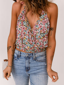 Floral Cami Top | Surplice Neck Blouse