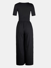 Load image into Gallery viewer, Womens Jumpsuit | Scoop Neck Short Sleeve Jumpsuit | jumpsuit
