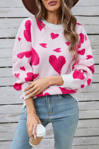 Angel Wings Heart Contrast Sweater