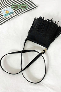 Leather Fringe Sling Cross Body Bag