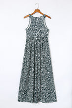 Load image into Gallery viewer, Gray Leopard Print Pocketed Sleeveless Maxi Dress
