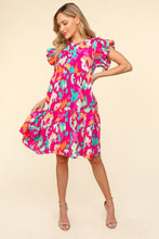 Load image into Gallery viewer, Ruffled Dress | Printed Tiered Dress with Side Pockets
