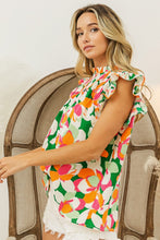 Load image into Gallery viewer, Ruffled Blouse | Summer Floral Smocked Top
