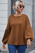 Load image into Gallery viewer, Faux Knit Jacquard Puffy Long Sleeve Top | Tops/Long Sleeve Tops
