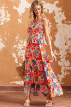 Load image into Gallery viewer, Maxi Dress | Printed Tie Shoulder Tiered Dress
