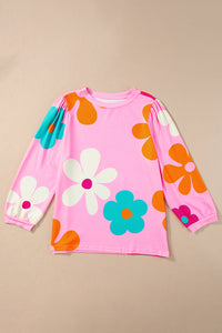 Rose Cute Flower Print Bracelet Sleeve Top | Tops/Tops & Tees