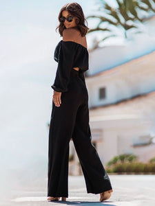 Top & Pants Set | Off Shoulder Long Sleeve Pants Set