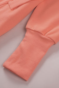 Orange Batwing Sleeve Pocketed Henley Hoodie | Tops/Sweatshirts & Hoodies