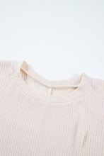 Load image into Gallery viewer, Split Side Poncho | Pale Khaki Color Block Ribbed Knit
