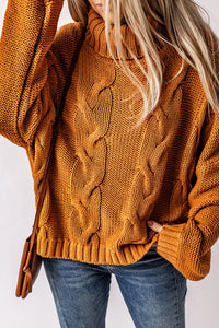 Cuddle Weather Cable Knit Handmade Turtleneck Sweater | Tops/Sweaters & Cardigans