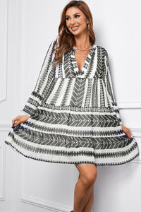 Tiered Dress | Flared Sleeves Printed Dress