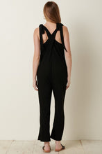 Load image into Gallery viewer, Cross Back Jumpsuit | Black Knit V Neck Jumpsuit
