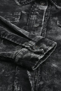 Oversized Shacket | Black Vintage Distressed Mineral Wash