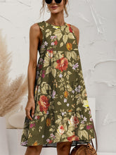 Load image into Gallery viewer, Womens Dress-Tiered Printed Round Neck Sleeveless Dress
