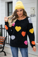 Load image into Gallery viewer, Heart Pattern Long Sleeve Sweater
