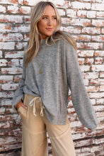 Load image into Gallery viewer, Grey Oversized Top | Side Split Drop Shoulder Top
