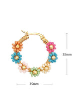 Load image into Gallery viewer, Pink Colorful Flower Hoop Earrings | Accessories/Jewelry
