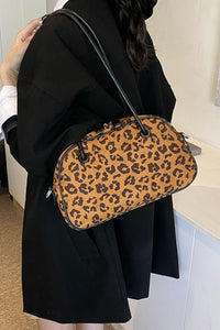 Leopard Suede Shoulder Bag