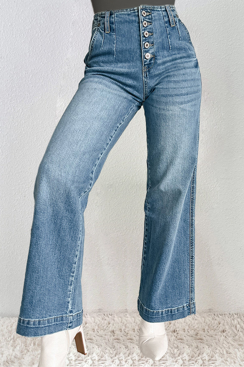 Blue Jeans | Straight Blue Jeans with Pockets