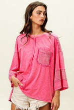 Load image into Gallery viewer, Hot Pink Top | High-Low Washed T-Shirt
