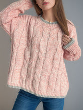 Load image into Gallery viewer, Cable Knit Round Neck Sweater
