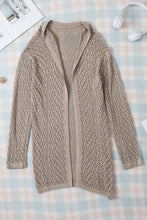 Load image into Gallery viewer, Open Front Cardigan | Smoke Gray Pointelle Knit Sweater
