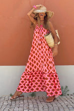 Load image into Gallery viewer, Fiery Red Geometric Print Loose Fit Sleeveless Maxi Dress | Dresses/Maxi Dresses
