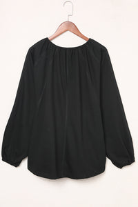 Black Split V Neck Dolman Top | Tops/Blouses & Shirts