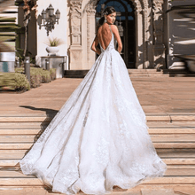 Load image into Gallery viewer, Backless Wedding Dress-Lace A Line Bridal Gown | Wedding Dresses
