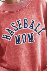 Womens Graphic Top-BASEBALL MOM Graphic Drop Shoulder Sweatshirt | Graphic/Graphic Sweatshirts