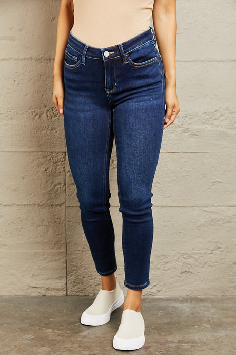 Blue Jeans-BAYEAS Mid Rise Slim Blue Jeans | Blue Jeans