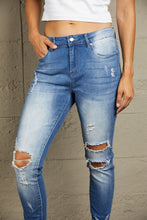 Load image into Gallery viewer, Blue Jeans-Baeful Faded Mid High Rise Jeans | blue jean shorts
