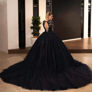 Black Wedding Dress-Vintage Lace Black Wedding Dress | Wedding Dresses