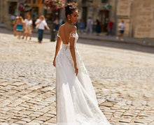 Load image into Gallery viewer, Backless Wedding Dress- Boat Neckline Bridal Dress | Wedding Dresses
