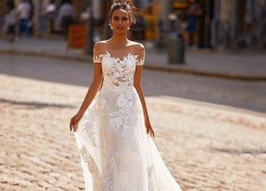 Backless Wedding Dress- Boat Neckline Bridal Dress | Wedding Dresses