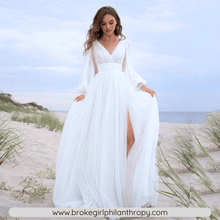 Load image into Gallery viewer, Beach Wedding Dress-Bohemian A Line Backless Wedding Dress | Wedding Dresses

