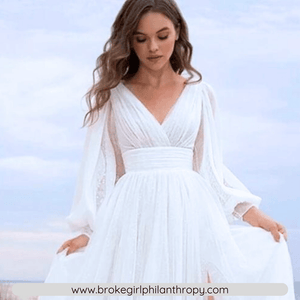 Beach Wedding Dress-Bohemian A Line Backless Wedding Dress | Wedding Dresses