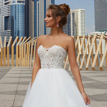 Load image into Gallery viewer, Bohemian Beach Wedding Dress-A Line Strapless Backless Wedding Dress | Wedding Dresses
