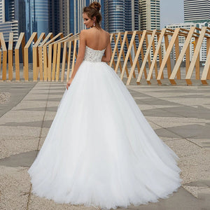 Bohemian Beach Wedding Dress-A Line Strapless Backless Wedding Dress | Wedding Dresses